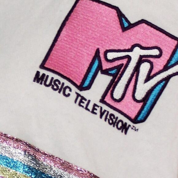 MTV Glitter Rainbow Crop 1/4 Zip Sweatshirt Size XXL - Picture 8 of 10